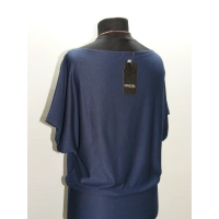 Modna sukienka z rękawem kimono niebieski/ indygo melanż